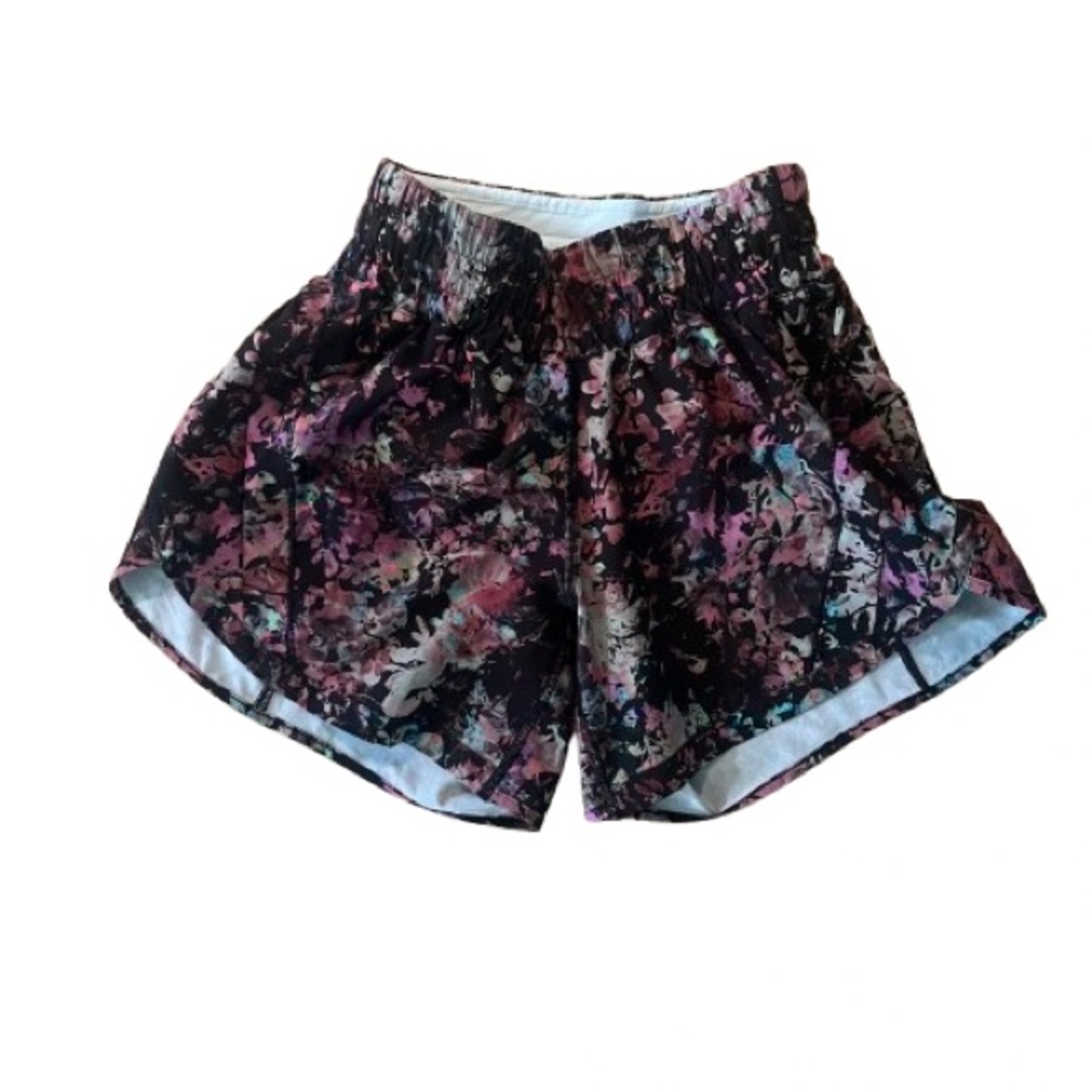 Lululemon Track That Mid-Rise Lined Short 5” Stencil Blossom Red Multi 2 - Picture 6 of 8
